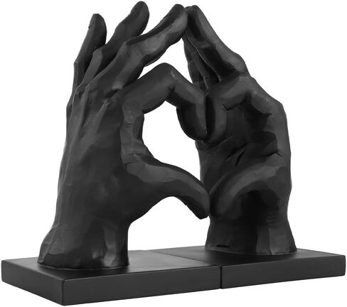 Kidney Bookend for Shelves Decorative, Handmade Kidney Sculpture Bookends Supports, Black Non-Skid Book Stoppers for Heavy Books, Heavy Duty Book Ends for Home Office School(1 Pair) in Saudi Arabia