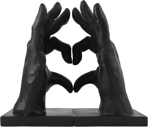 Kidney Bookend for Shelves Decorative, Handmade Kidney Sculpture Bookends Supports, Black Non-Skid Book Stoppers for Heavy Books, Heavy Duty Book Ends for Home Office School(1 Pair) in Saudi Arabia