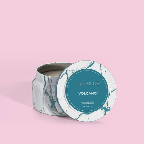 Capri Blue Candles - Modern Marble Printed Travel Tin Jar Candles - Luxury Candles for Home Scented - Soy Candle Blend - Long Lasting Candles - Cute Candles - Volcano Scented Candles (8.5 oz) in Kuwait