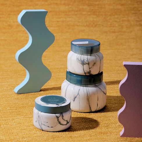 Capri Blue Candles - Modern Marble Printed Travel Tin Jar Candles - Luxury Candles for Home Scented - Soy Candle Blend - Long Lasting Candles - Cute Candles - Volcano Scented Candles (8.5 oz) in Kuwait