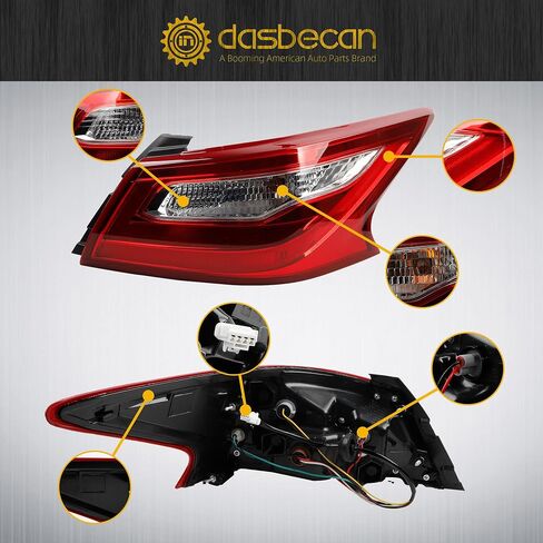 Dasbecan Tail Light Assembly Compatible with 2016 2017 2018 Nissan Altima Rear lamp Right Passenger Side 265509HS0A NI2805106 in Saudi Arabia