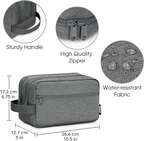 WANDF Travel Toiletry Bag with Wet Compartment Toiletry Organizer Shaving Bag Hanging Dopp Kit for Men Women (Beige) in Saudi Arabia