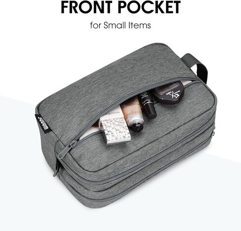WANDF Travel Toiletry Bag with Wet Compartment Toiletry Organizer Shaving Bag Hanging Dopp Kit for Men Women (Beige) in Saudi Arabia
