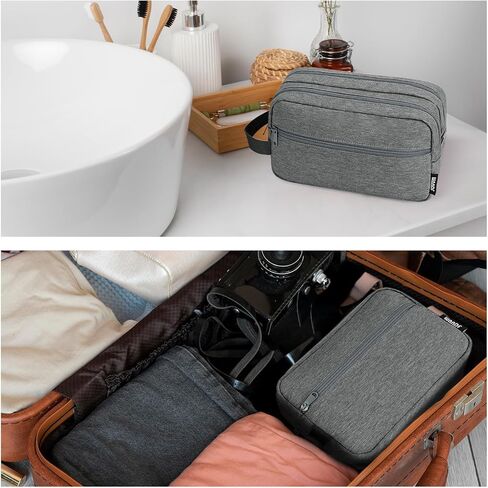 WANDF Travel Toiletry Bag with Wet Compartment Toiletry Organizer Shaving Bag Hanging Dopp Kit for Men Women (Beige) in Saudi Arabia