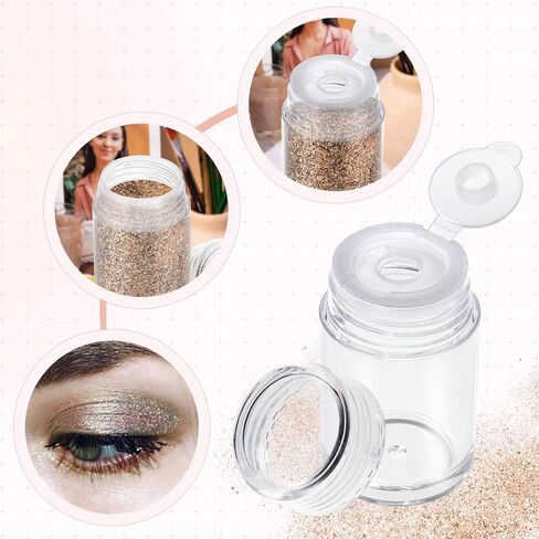 RAYNAG 6 Pieces Mini Empty Loose Powder Bottle Travel Cosmetic Glitter Powder Eye Shadow Powder Box with Sifter and Lids (Single hole) in Kuwait