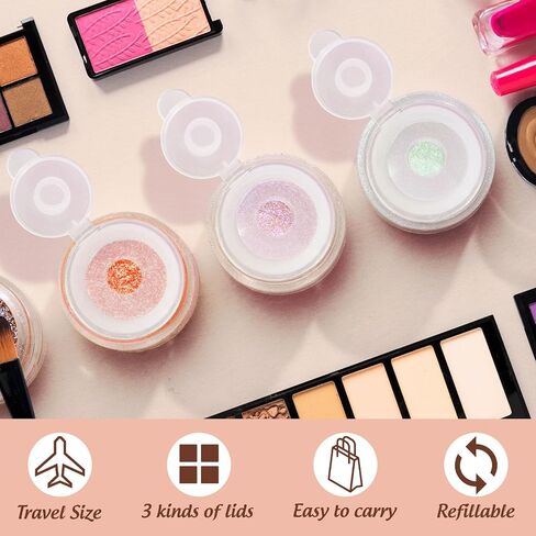 RAYNAG 6 Pieces Mini Empty Loose Powder Bottle Travel Cosmetic Glitter Powder Eye Shadow Powder Box with Sifter and Lids (Single hole) in Kuwait