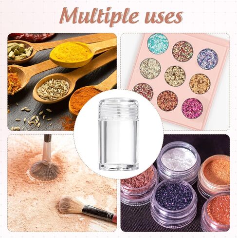 RAYNAG 6 Pieces Mini Empty Loose Powder Bottle Travel Cosmetic Glitter Powder Eye Shadow Powder Box with Sifter and Lids (Single hole) in Kuwait
