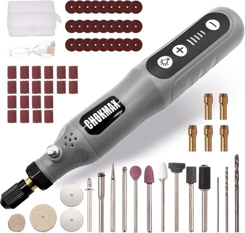 Mini Cordless Rotary Tool, 5-Speed Grinder Kit with 72 Accessories and Front LED Light, Type-C Charging Art Craft Tool for Engraving, Sanding, Polishing, Drilling, Grinding in Saudi Arabia
