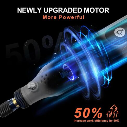 Mini Cordless Rotary Tool, 5-Speed Grinder Kit with 72 Accessories and Front LED Light, Type-C Charging Art Craft Tool for Engraving, Sanding, Polishing, Drilling, Grinding in Saudi Arabia