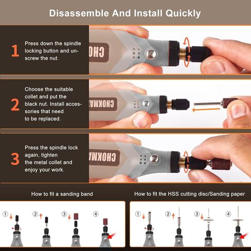 Mini Cordless Rotary Tool, 5-Speed Grinder Kit with 72 Accessories and Front LED Light, Type-C Charging Art Craft Tool for Engraving, Sanding, Polishing, Drilling, Grinding in Saudi Arabia