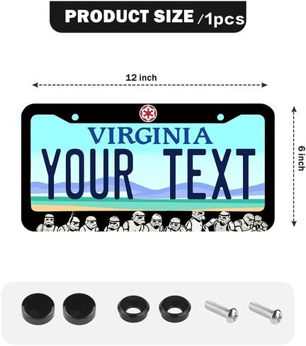 License Plate Frame for Star Wars Universal 6in*12inch License Plate hodler-compatable with Star war Car Accessories fit Stormtrooper for Car Truck SUV., BFSB-4 in Saudi Arabia