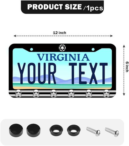 License Plate Frame for Star Wars Universal 6in*12inch License Plate hodler-compatable with Star war Car Accessories fit Stormtrooper for Car Truck SUV., BFSB-4 in Saudi Arabia