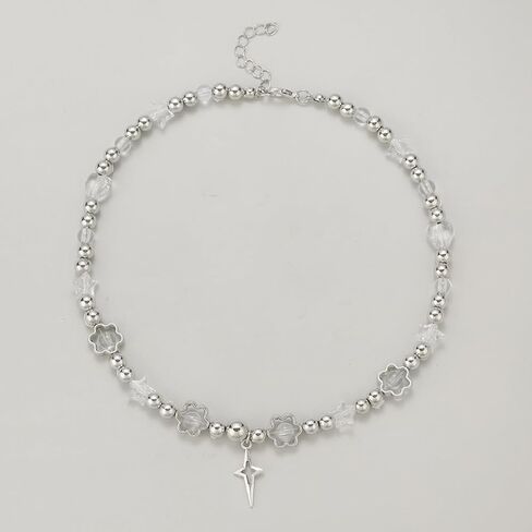 Y2K نجمة فراشة اللؤلؤ مطرز قلادة قلادة خمر القوطية الصليب القلب زهرة الشمس قلادة قلادة قابل للتعديل طوق الجمالية قلادة للنساء مجوهرات حفلة الجرونج in Kuwait