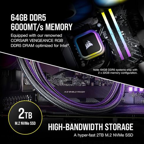 Corsair Vengeance a7500 Gaming PC – Liquid Cooled AMD Ryzen 5 9600X CPU – NVIDIA GeForce RTX 4060 GPU – 32GB Vengeance RGB DDR5 Memory – 1TB M.2 SSD – Black in Saudi Arabia