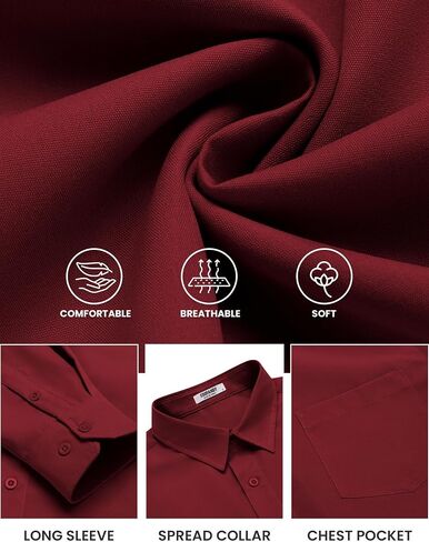 COOFANDY Mens Long Sleeve Button Down Shirts Casual Untucked Shirts for Men Dress Shirts Wedding Shirts in Saudi Arabia