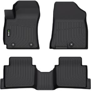 Floor Mats for Hyundai Kona 2024 2025 (Not for EV) All Weather Protection TPE Heavy Duty Automotive Floor Liners Fits Front& 2nd Row Full Set Accessories, Black