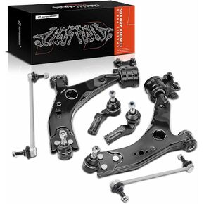 A-Premium Set of 6, Front Lower Control Arm, Sway Bar Link, Outer Tie Rod End, Compatible with Volvo C70 2006-2013, C30 2007-2013, S40 2006-2011, V50 2006-2011