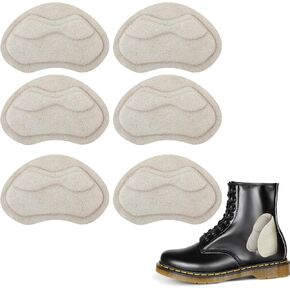 Leather Heel Pads for Shoes, Heel Grips Liner Cushions Inserts for Loose Shoes and Boot, Improved Shoes Fit Tighter and Comfort, Prevent Heel Slip and Abrasions (3 Pairs, Flesh Color)