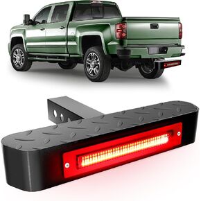Hitch Step for 2" Receiver with Light 108 LED Brake Lighting(6 Mode) Steel Construction Powder Matte Coated Towing for Trucks Chevy Ford Toyota GMC Dodge RAM Jeep ATVs SUVs Vans 450lbs Max Load