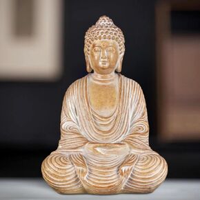 Houlu Brown Meditating Buddha Statue Indoor – 6.3 Inch Buddha Statue for Home Decor, Small Buddha Statues for Meditation and Spiritual Decor - Meditation Buddha in Kuwait