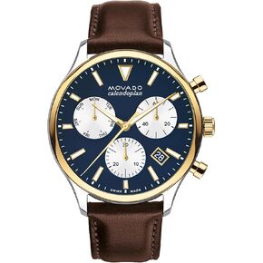 ساعة موفادو هيريتاج سيريز كاليندوبلان للرجال - حركة كرونوغراف كوارتز سويسرية، حزام من جلد العجل - مقاومة للماء حتى 3 ATM - ساعة رياضية فاخرة للرجال - 43 ملم in Kuwait