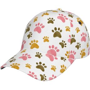 Dog Paw Print Baseball Cap Workout Hats with Adjustable Strap for Men & Women Dad Hat Snapback Hat