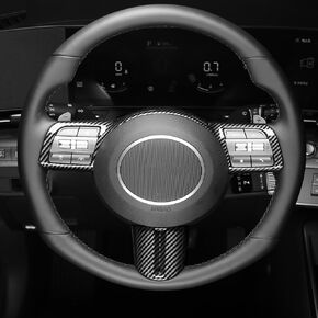 YOUTOOCAR Steering Wheel Button Frame Cover Compatible with Hyundai Sonata 2025 Accessories (Carbon Fiber Pattern)