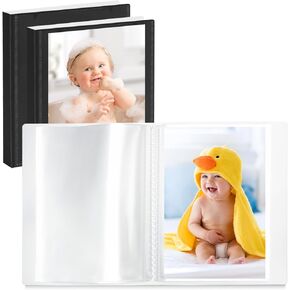 Vienrose Small Photo Album 3-Pack 4 x 6 Photo Book Album, Each Picture Book Holds 52 Photos Mini Photo Book with Customizable Cover, Postcard Album, Baby Photo Albums (Transparent)