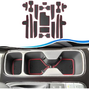 SXCY for 2020-2025 Kia Telluride Accessories Cup Holder Inserts Liner 2024 2025 Telluride Door Slot Mats 2025 Telluride Accessories Center Console Liners Waterproof Mat(7-Passenger Seats Only) (Black)