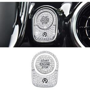 CARFIB Bling Start Engine Ignition Button Cover Trim Stickers for Mercedes Benz Accessories A-Class CLA GLA GLB GLE GLS 2023 2022 2021 Car Interior Crystal Decal Caps 2Pcs