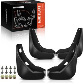 A-Premium Mud Flaps Splash Guards Mudguards Mudflaps with Hardware Kits Accessory Compatible with Buick Lucerne 2006-2011 Sedan, Black Color, Front and Rear (Driver & Passenger Sides), 4-PC Set