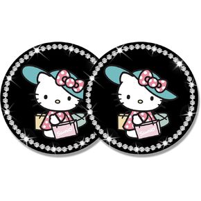 2Pcs Bling Car Cup Coaster, 2.75 Inch Cute Universal Silicone Non-Slip Cup Holders Coaster, Funny Car Decor Car Interior Accessories for Women Men