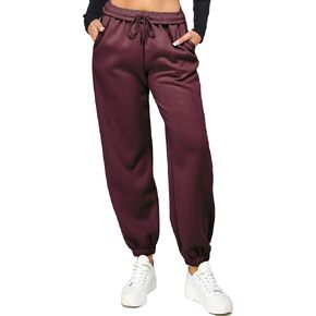 IUUI Women's High Waisted Fleece Sweatpants - Casual Baggy Joggers with Pockets, Foldable Warm Lounge Pants in Saudi Arabia