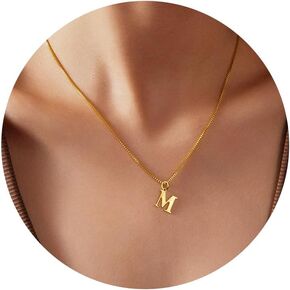 Nayno Initial Necklaces for Women 14k Gold Letter Necklace Gold Plated Dainty A-Z Choker Necklace Custom Gifts Necklace Gold Jewelry Necklace