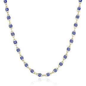 Evil Eye Choker Necklace For Women 15.7"+2" Long 18K Gold Plated Evil Eye Protection Jewelry Unisex