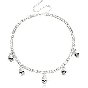 Gothic Skull Choker Necklace, Punk Skeleton Choker, Goth Punk Emo Y2k Accessories for Women