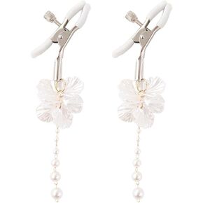 Stainless Steel Nipple Pearl Chain Clip for Women Non-Piercing Adjustable Pearl Chain Body Clips Jewelry