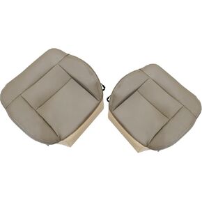GXARTS 2PCS Front Driver & Passenger Side Bottom Replacement Leather Seat Covers Beige Tan Compatible with Ford F150 Lariat XL XLT 2005 2006 2007 2008