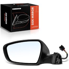 A-Premium Passenger Side Power Door Mirror - Compatible with Kia Forte Forte5 2014-2016 - Heated Power Folding Black Outside Rear View Mirror w/Turn Signal Puddle Light - Replace# 87620A7280