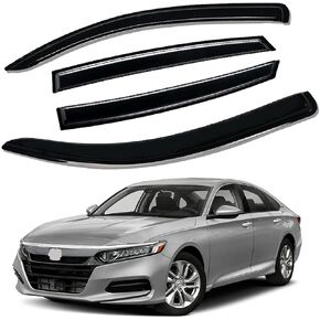 4pcs Original Shatterproof Outside Mount Style Window Rain Guards Durable Side Window Wind Deflectors Dark Smoke Vent Window Visors Compatible with 2003-2007 Accord 4-Door Sedan Only 94943