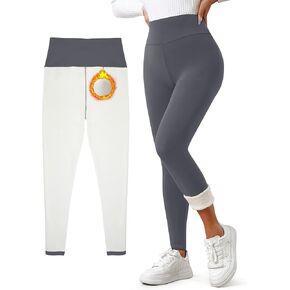 Women's Fleece Lined Leggings Weather Thick Thermal Warm Winter Tights Butt Lift High Waist Tummy Control Yoga Pants