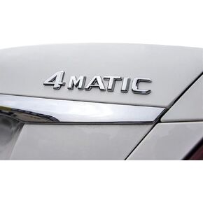 1pc for Car Side Fender Rear Trunk Emblem Badge Chrome Decal Sticker 3D Car 4MATIC Logo ABS Letter Emblem Decal (Silver - Style 2)…