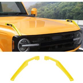 Hoolcar غطاء محرك السيارة المفصلي غطاء غطاء مقبض الإصدار غطاء الكسوة الملحقات الخارجية لسيارة Ford Bronco 2021-2022، أصفر، قطعتان in Kuwait