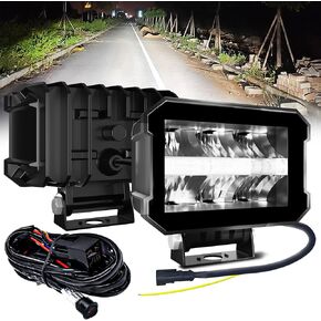5 Inch 80W 9000LM White Spotlight with DRL, LED Reflector Super Bright Spotlight Off-Road Light Ditch Light for Truck SUV ATV UTV Jeep Wrangler Motorcycle, Pair