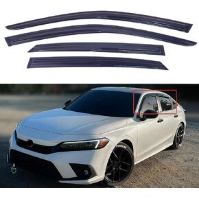 Window Visors Compatible with Honda Civic Sedan 2022 2023 2024，Rain Guards Sun Shields Window Deflector，Tape-On Mugen Style，4PCS