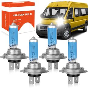 OQSNCV Fit for Ram ProMaster 1500 2500 3500 (2014-2022) Halogen Headlight Bulbs, H7 High Beam+ H7 Low Beam Light Headlamp Replacement Bulbs Kit, Pack of 4