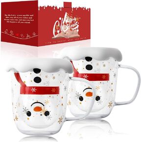 LIBWYS 6 Pack Double Walled Coffee Cups Glasses Mugs, 12oz Espresso Cappuccino Latte Tea Cups with Handle, Heat Resistant Borosilicate Clear Glasses 350ml