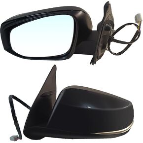 Right Passenger Side Mirror Assembly Fits 2016-2024 Toyota Tacoma with Power Glass, Heated, Turn Signal Blind Spot Detection Manual Folding Match to White Replace TO1321350(8Pins)