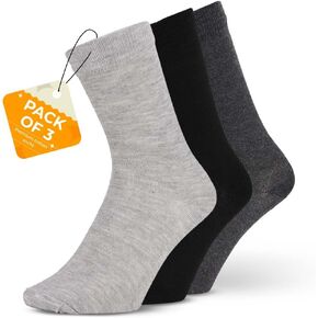 ZIBELL Men's Formal Dress Cotton Blend Solid Color Crew Full Length Lightweight Reusable Washable Casual Wear Business Socks