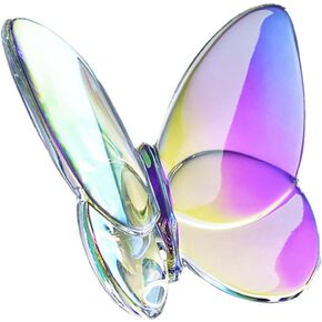 Crystal Butterfly Figurines, Europ Glass Butterfly Ornaments Statue Animal Collectible Style Light Luxury Home Decoration. (Black)